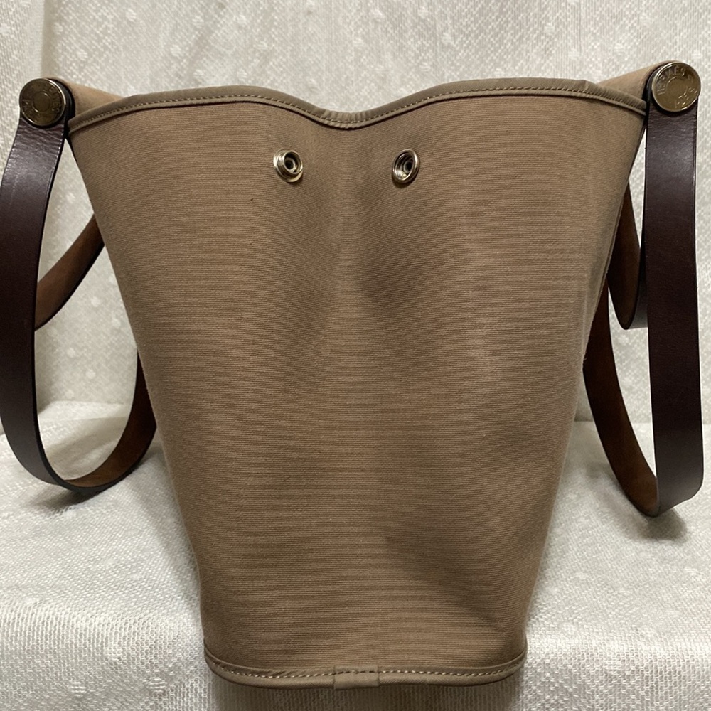 *SOLD*Hermès Toile H Cabag Elan Etoupe Canvas With Leather Expandable Tote bag - Picture 11 of 17